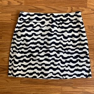 LOFT Navy Blue Striped Skirt